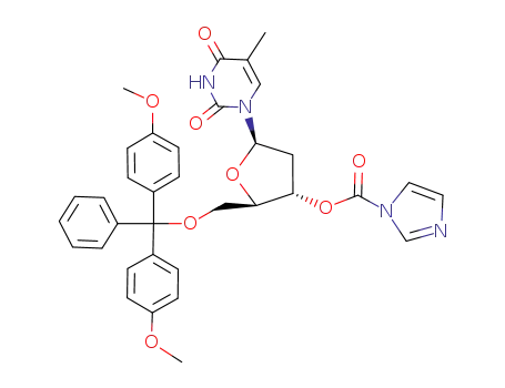 Molecular Structure of 111462-16-9 (5'-O-dimethoxytrityl-3'-O-(1-imidazolylcarbonyl)thymidine)