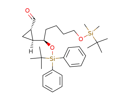 Molecular Structure of 183962-07-4 ((1S,2S)-2-[(R)-5-(tert-Butyl-dimethyl-silanyloxy)-1-(tert-butyl-diphenyl-silanyloxy)-pentyl]-cyclopropanecarbaldehyde)