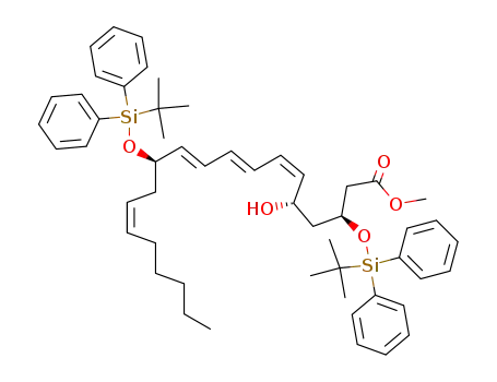 (6Z,8E,10E,14Z)-(3S,5S,12R)-3,12-Bis-(tert-butyl-diphenyl-silanyloxy)-5-hydroxy-icosa-6,8,10,14-tetraenoic acid methyl ester