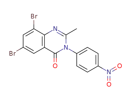 Molecular Structure of 133764-68-8 (4(3H)-Quinazolinone, 6,8-dibromo-2-methyl-3-(4-nitrophenyl)-)