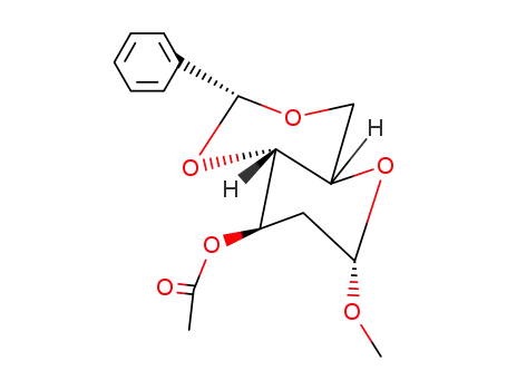 Molecular Structure of 6838-11-5 (Methyl 3-O-acetyl-4-O,6-O-benzylidene-2-deoxy-α-D-glucopyranoside)