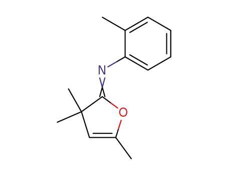 Molecular Structure of 80242-76-8 (Benzenamine, 2-methyl-N-(3,3,5-trimethyl-2(3H)-furanylidene)-)