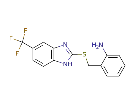 Molecular Structure of 106746-79-6 (2-?[[(5-(Trifluoromethyl)-1H-benzimidazol-2-yl)thio]methyl]benzenamine)