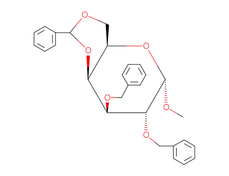 Molecular Structure of 29600-81-5 (Methyl-4,6-di-O-benzylidene-2,3-di-O-benzyl-α-D-galactopyranoside)