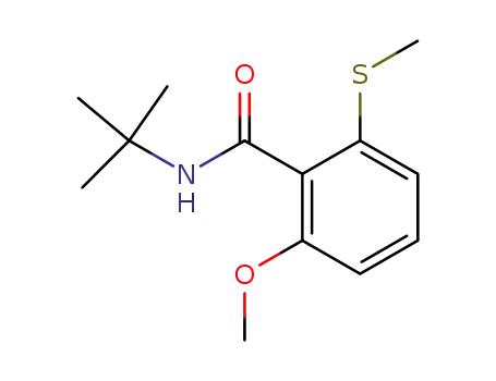 Molecular Structure of 136546-46-8 (Benzamide, N-(1,1-dimethylethyl)-2-methoxy-6-(methylthio)-)