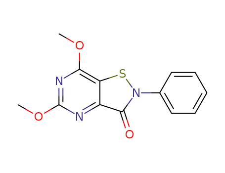 Molecular Structure of 155185-67-4 (5,7-Dimethoxy-2-phenyl-isothiazolo[4,5-d]pyrimidin-3-one)