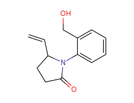Molecular Structure of 229645-36-7 (1-(2-hydroxymethyl-phenyl)-5-vinyl-pyrrolidin-2-one)