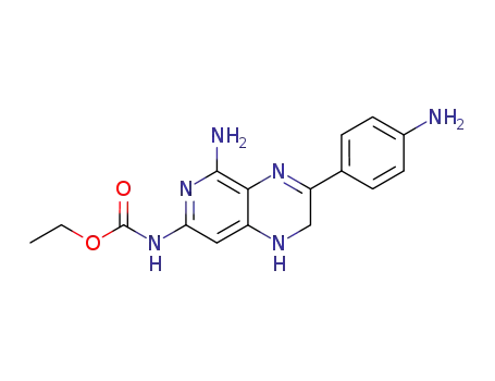 Molecular Structure of 82586-02-5 (Carbamic acid, (5-amino-3-(4-aminophenyl)-1,2-dihydropyrido(3,4-b)pyra zin-7-yl)-, ethyl ester)