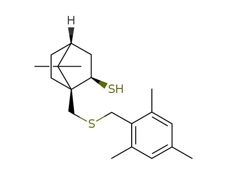 Molecular Structure of 192211-39-5 (Bicyclo[2.2.1]heptane-2-thiol,
7,7-dimethyl-1-[[[(2,4,6-trimethylphenyl)methyl]thio]methyl]-, (1R,2R,4R)-)