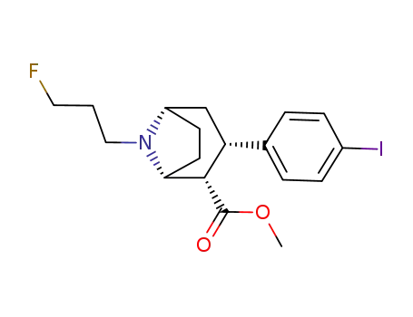 Molecular Structure of 155797-99-2 (8-AZABICYCLO[3.2.1]OCTANE-2-CARBOXYLIC ACID, 8-(3-FLUOROPROPYL)-3-(4-IODOPHENYL)-, METHYL ESTER (1R,2S,3S,5S)-)