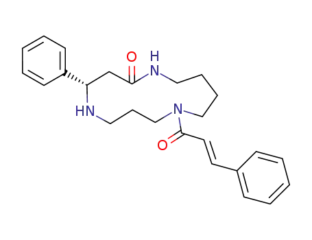 1,5,9-Triazacyclotridecan-2-one,
9-[(2E)-1-oxo-3-phenyl-2-propenyl]-4-phenyl-, (4S)-