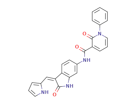 (Z)-N-(3-((1H-pyrrol-2-yl)methylene)-2-oxoindolin-6-yl)-2-oxo-1-phenyl-1,2-dihydropyridine-3-carboxamide