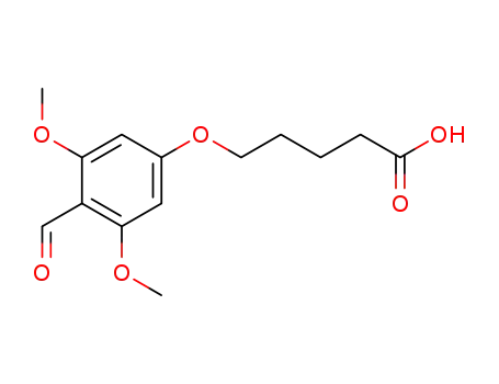 Molecular Structure of 115109-59-6 (5-(4-FORMYL-3,5-DIMETHOXYPHENOXY)PENTANOIC ACID)