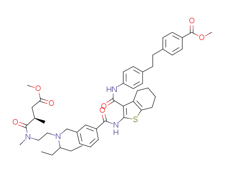 methyl 4-(2-{4-[({2-[(3-{[(2-{[(2R)-4-methoxy-2-methyl-4-oxobutanoyl](methyl)amino}ethyl)(pentan-3-yl)amino]methyl}benzoyl)amino]-4,5,6,7-tetrahydro-1-benzothiophen-3-yl}carbonyl)amino]phenyl}ethyl)benzoate