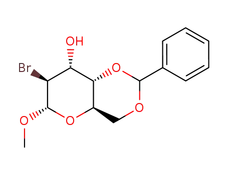 Molecular Structure of 19465-09-9 (methyl 4,6-O-benzylidene-2-bromo-2-deoxy-α-D-altropyranoside)