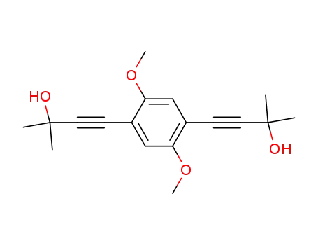 Molecular Structure of 78889-39-1 (2,5-bis(3'-hydroxy-3'-methyl-1'-butynyl)-1,4-dimethoxybenzene)