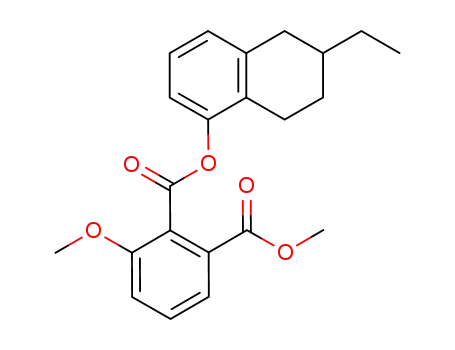 Molecular Structure of 78772-93-7 (3-Methoxy-phthalic acid 2-(6-ethyl-5,6,7,8-tetrahydro-naphthalen-1-yl) ester 1-methyl ester)