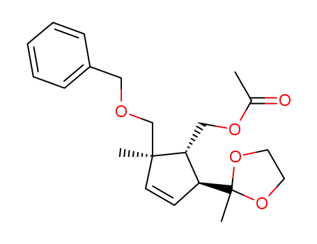3-Cyclopentene-1-methanol,
2-methyl-5-(2-methyl-1,3-dioxolan-2-yl)-2-[(phenylmethoxy)methyl]-,
acetate, (1R,2R,5S)-