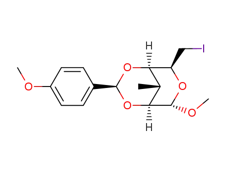 methyl 2,4-di-O-(4-methoxybenzylidene)-3,6-dideoxy-6-iodo-3-methyl-α-D-idopyranoside