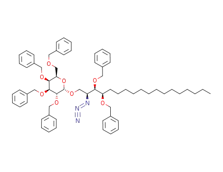 (2S,3R,4S,5S,6R)-2-((2S,3R,4R)-2-Azido-3,4-bis-benzyloxy-octadecyloxy)-3,4,5-tris-benzyloxy-6-benzyloxymethyl-tetrahydro-pyran