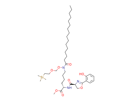 5,7-Dioxa-8-aza-2-silatetradecan-14-oic acid, 13-[[[(4S)-4,5-dihydro-2-(2-hydroxyphenyl)-4-oxazolyl]carbonyl]amino]-2 ,2-dimethyl-8-(1-oxohexadecyl)-, methyl ester, (13S)-