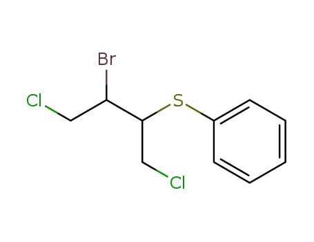 Molecular Structure of 85335-83-7 ((2-Bromo-3-chloro-1-chloromethyl-propylsulfanyl)-benzene)