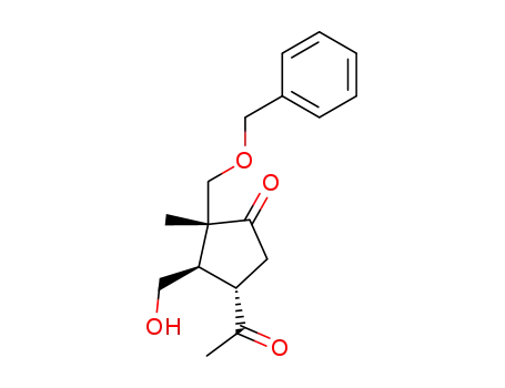 Cyclopentanone,
4-acetyl-3-(hydroxymethyl)-2-methyl-2-[(phenylmethoxy)methyl]-,
(2R,3R,4S)-