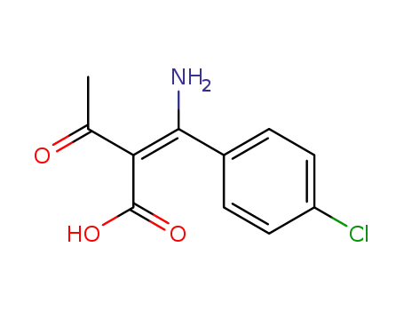 Molecular Structure of 95514-22-0 (Butanoic acid, 2-[amino(4-chlorophenyl)methylene]-3-oxo-, (E)-)