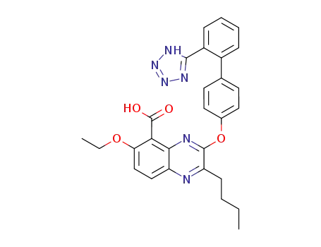 Molecular Structure of 150368-48-2 (2-Butyl-6-ethoxy-3-[[2'-(1H-tetrazol-5-yl)[1,1'-biphenyl]-4-yl]oxy]quinoxaline-5-carboxylic acid)