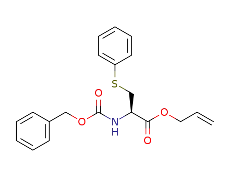 Molecular Structure of 288588-26-1 ((R)-2-Benzyloxycarbonylamino-3-phenylsulfanyl-propionic acid allyl ester)