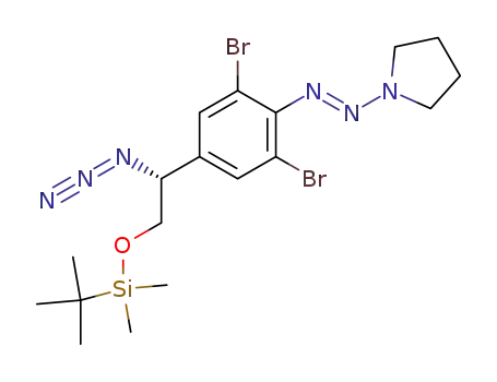 {4-[1-azido-2-(<i>tert</i>-butyl-dimethyl-silanyloxy)-ethyl]-2,6-dibromo-phenyl}-pyrrolidin-1-yl-diazene