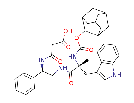 <R-(R<sup>*</sup>,R<sup>*</sup>)>-3-<<2-<<3-(1H-indol-3-yl)-2-methyl-1-oxo-2-<<(tricyclo<3.3.1.1<sup>3,7</sup>>dec-2-yloxy)carbonyl>amino>propyl>amino>-1-phenylethyl>amino>-3-oxopropanoic acid