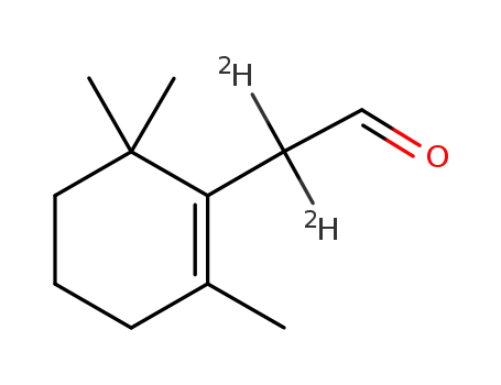 Molecular Structure of 269057-55-8 (2,2-dideutero-2-(2,6,6-trimethylcyclohex-1-en-1-yl)ethanal)