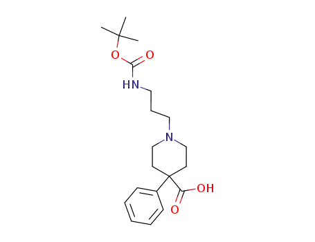 Molecular Structure of 219553-44-3 (1-<3-(N-tert-butoxycarbonylamino)propyl>-4-phenylpiperidine-4-carboxylic acid)