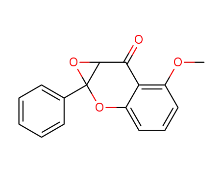 Molecular Structure of 136764-56-2 (1a,7a-Dihydro-6-methoxy-1a-phenyl-7H-oxireno<b><1>benzopyran-7-one)