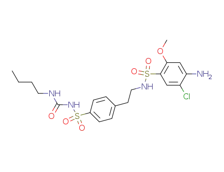 Molecular Structure of 81514-38-7 (1-[4-[2-[(4-amino-5-chloro-2-methoxy-phenyl)sulfonylamino]ethyl]phenyl ]sulfonyl-3-butyl-urea)