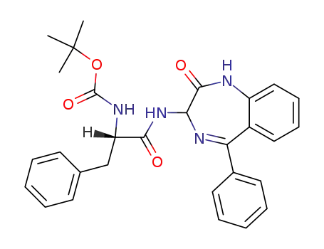 Molecular Structure of 207600-12-2 ([1-(2-oxo-5-phenyl-2,3-dihydro-1H-benzo[e][1,4]diazepin-3-ylcarbamoyl)-2-phenylethyl] carbamic acid tert-butyl ester)