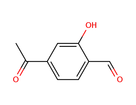 Molecular Structure of 109142-90-7 (Benzaldehyde, 4-acetyl-2-hydroxy- (9CI))