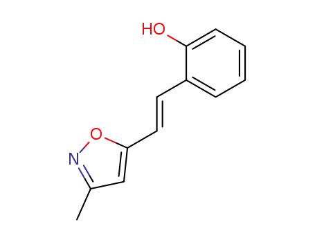 Molecular Structure of 79798-27-9 (Phenol, 2-[2-(3-methyl-5-isoxazolyl)ethenyl]-, (E)-)