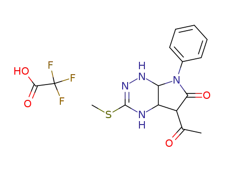 3-Acetyl-5-methylsulfanyl-1-phenyl-1,3,3a,4,7,7a-hexahydro-1,4,6,7-tetraaza-inden-2-one; compound with trifluoro-acetic acid