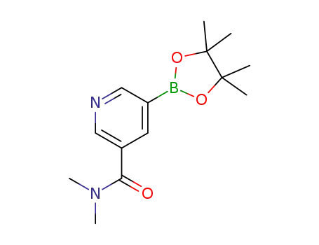 Molecular Structure of 1201644-42-9 (N,N-diMethyl-5-(4,4,5,5-tetraMethyl-1,3,2-dioxaborolan-2-yl)nicotinaMide)