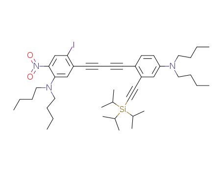 Dibutyl-[5-(4-{4-dibutylamino-2-[(triisopropylsilanyl)-ethynyl]-phenyl}-buta-1,3-diynyl)-4-iodo-2-nitro-phenyl]-amine