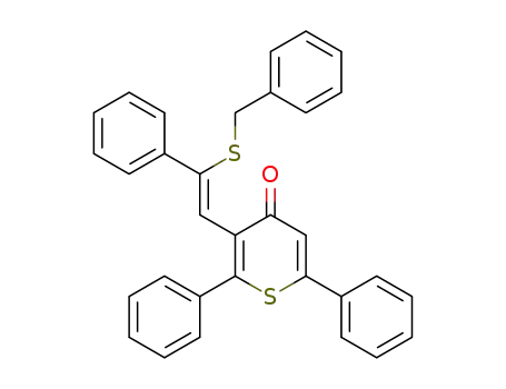 4H-Thiopyran-4-one,
2,6-diphenyl-3-[2-phenyl-2-[(phenylmethyl)thio]ethenyl]-, (Z)-