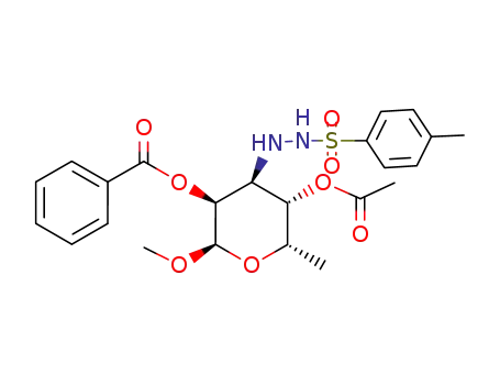 methyl 4-O-acetyl-2-O-benzoyl-3,6-dideoxy-3-<2-(-p-tolylsulfonyl)hydrazino>-α-L-gulopyranoside