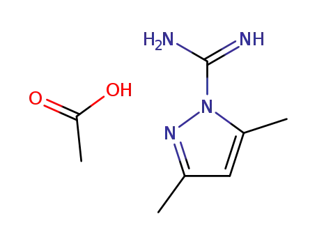 Molecular Structure of 78060-73-8 (1H-Pyrazole-1-carboximidamide, 3,5-dimethyl-, monoacetate)