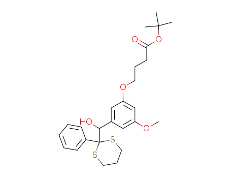 Butanoic acid,
4-[3-[hydroxy(2-phenyl-1,3-dithian-2-yl)methyl]-5-methoxyphenoxy]-,
1,1-dimethylethyl ester
