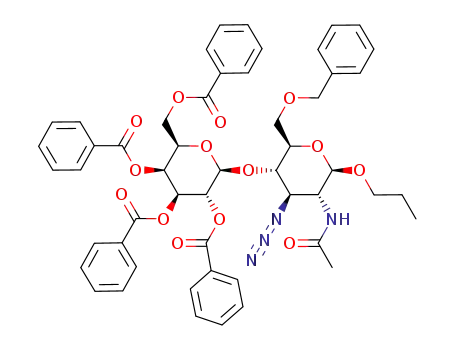 n-propyl 2-acetamido-3-azido-6-O-benzyl-2,3-dideoxy-4-O-(2,3,4,6-tetra-O-benzoyl-β-D-galactopyranosyl)-β-D-glucopyranoside