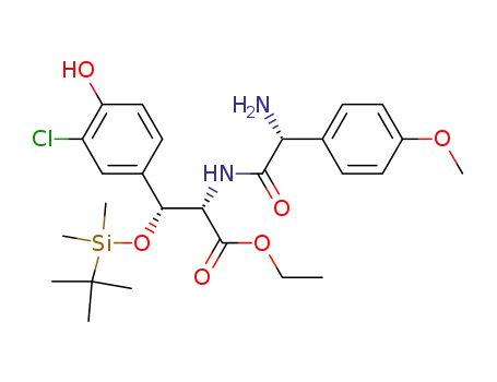 (2S,3R)-2-[(R)-2-Amino-2-(4-methoxy-phenyl)-acetylamino]-3-(tert-butyl-dimethyl-silanyloxy)-3-(3-chloro-4-hydroxy-phenyl)-propionic acid ethyl ester