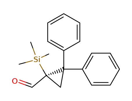 Molecular Structure of 88035-75-0 (Cyclopropanecarboxaldehyde, 2,2-diphenyl-1-(trimethylsilyl)-, (R)-)