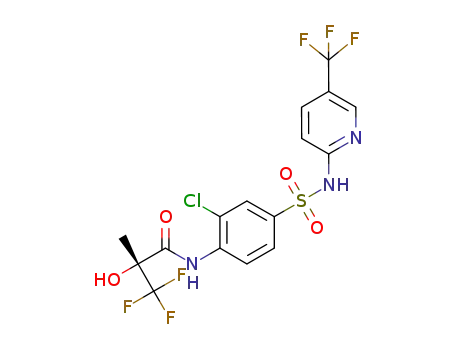R-N-[2-chloro-4-(5-trifluoromethylpyrid-2-ylaminosulphonyl)phenyl]-3,3,3-trifluoro-2-hydroxy-2-methylpropanamide